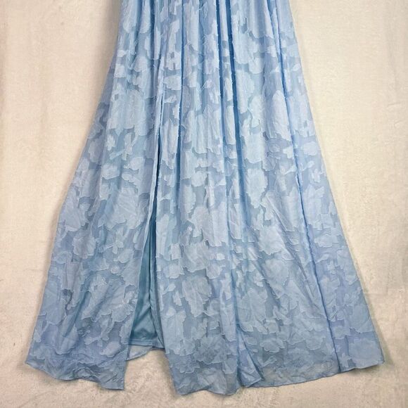 Lulus Sweet Sophistication Light Blue Burnout Floral Maxi Dress Size S NWT - Picture 8 of 15